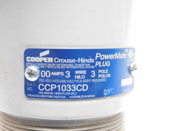 CROUSE HINDS CCP1033CD 600VAC 100A NSMP