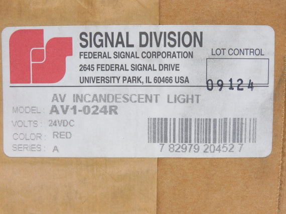 FEDERAL SIGNAL AV1-024R SER. A 24VDC NSFS