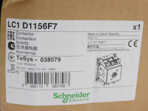 SCHNEIDER ELECTRIC LC1D1156F7 110V 250A NSMP