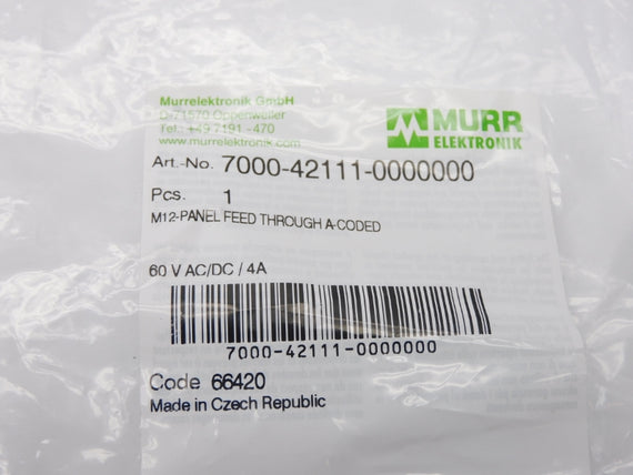 MURR ELEKTRONIK 7000-42111-0000000 60VAC/DC 4A NSMP