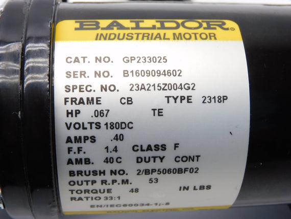 BALDOR GP233025 180VDC .40A NSNP