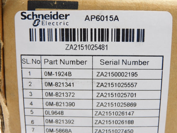 SCHNEIDER ELECTRIC APC AP6015A 100-240VAC 12A NSMP