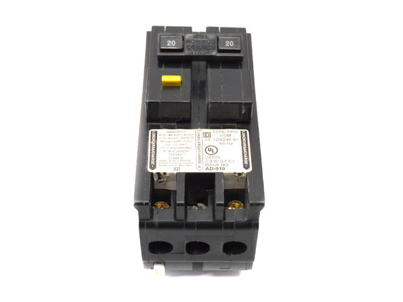 SQUARE D HOM220GFI 120/240V 20A UNMP