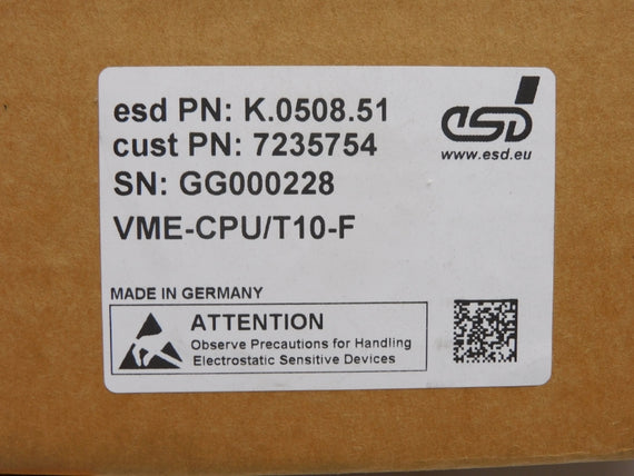 ESD VME-CPU/T10-F K.0508.51 NSMP