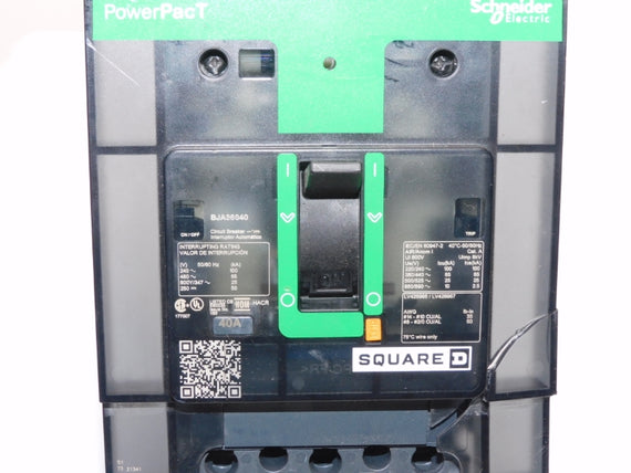 SQUARE D BJA36040 480V 40A (AS PICTURED) NUPI