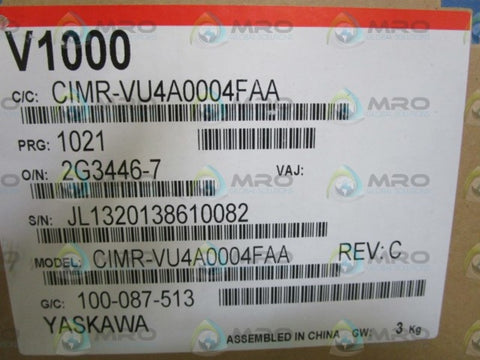 YASKAWA AC DRIVE CIMR-VU4A0004FAA *NEW IN BOX*