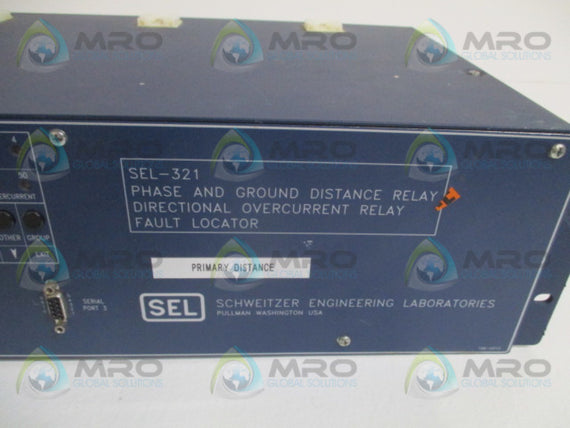 SEL SEL-321 321314256HNB3X4 PHASE & GROUND DISTANCE RELAY *USED*