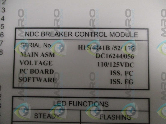 HAWKER SIDDELEY SWITCHGEAR DC16244/056 NDC BREAKER CONTRL MODULE * NEW NO BOX *