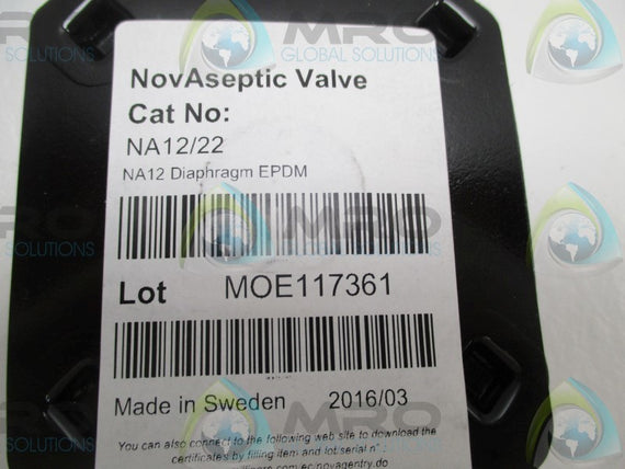 MILLIPORE NA12/22 NOVASEPTIC VALVE * NEW IN ORIGINAL PACKAGE *