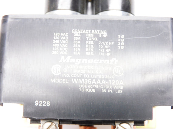 MAGNECRAFT WM35AAA-120A 120VAC 35A NSMP