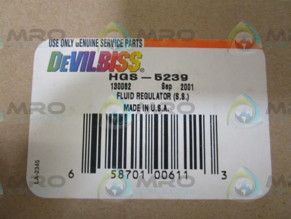 DEVILBISS HGS-5239 FLUID REGULATOR * NEW IN BOX *