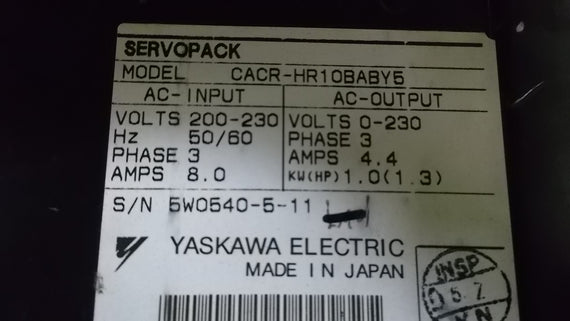 YASKAWA CACR-HR10BABY5 SERVO DRIVE * USED *