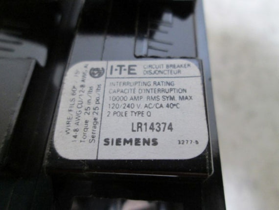 ITE SIEMENS LR14374 CIRCUIT BREAKER 2POLLE 30AMP * NEW NO BOX *