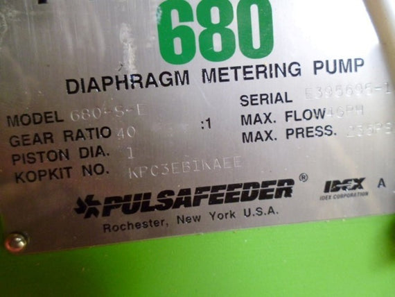 PULSAFEEDER 680 SERIES 680-S-E DIAPHRAGM METERING PUMP * NEW IN BOX *