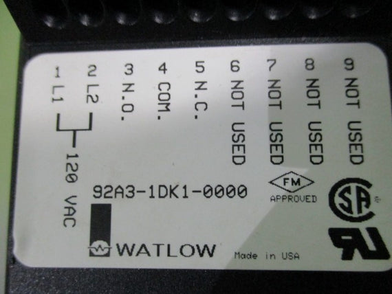 WATLOW SERIES 92 92A3-1DK1-0000 TEMPERATURE CONTROLLER 32/2282F * NEW NO BOX *