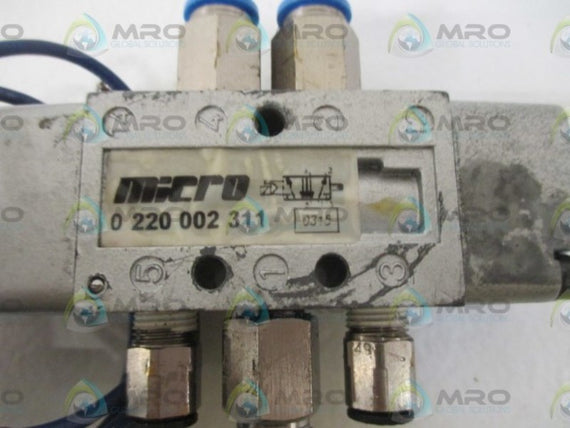 MICRO 0 220 002 311 SOLENOID VALVE * USED *