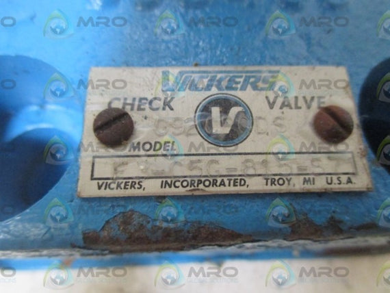 VICKERS  F3-C5G-815-S71 CHECK VALVE * USED *