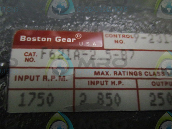 BOSTON GEAR F621A-2.5-B7 GEAR SPEED REDUCER (AS PICTURED-BOX) * NEW IN BOX *