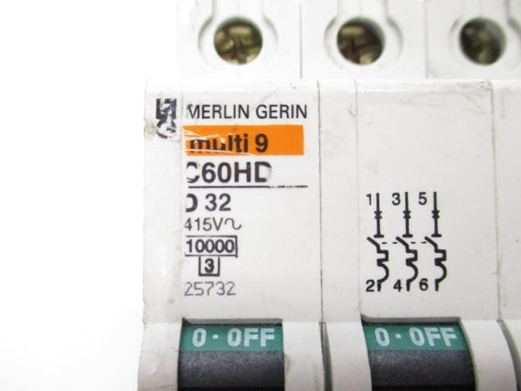 MERLIN GERIN C60HD 25732 415V 32A (AS PICTURED) UNMP