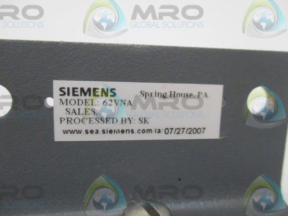 SIEMENS 62VNA DIFFERENTIAL RELAY (AS PICTURED) * USED *