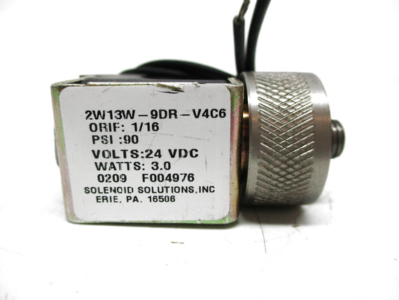 SOLENOID SOLUTIONS 2W13W-9DR-V4C6 24VDC 90PSI NSNP