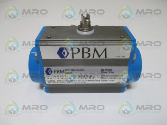 PBM PAVCL453D-0052 PNEUMATIC RACK & PINION ACTUATOR *NEW NO BOX*