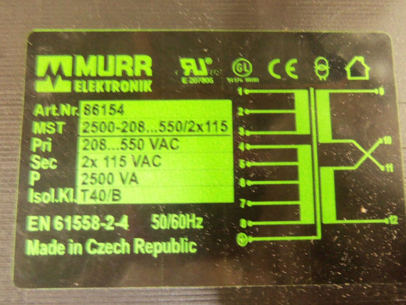 MURR ELEKTRONIK 86154 TRANSFORMER *NEW IN BOX*