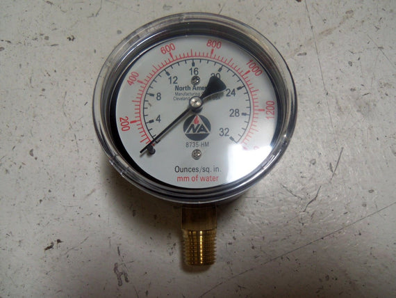 NORTH AMERICAN 8735-HM DUAL CALIBRATED GAUGE R300-6209 *NEW IN BOX*