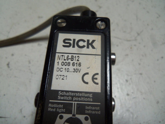 SICK NTL6-B12 PHOTOELECTRIC SENSOR (AS PICTURED) *USED*