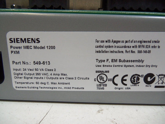 SIEMENS POWER MEC MODEL 1200 PXM 549-613 *NEW IN BOX*