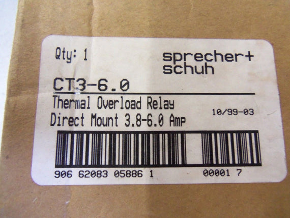 SPRECHER+SCHUH CT3-6.0 *NEW IN BOX*