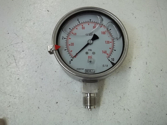 WIKA 233.50.100 PRESSURE GAUGE 10 bar 0-140 PSI *NEW IN BOX*